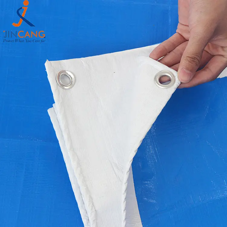 220g zuri urdina PE Tarpaulin estanpatuarekin