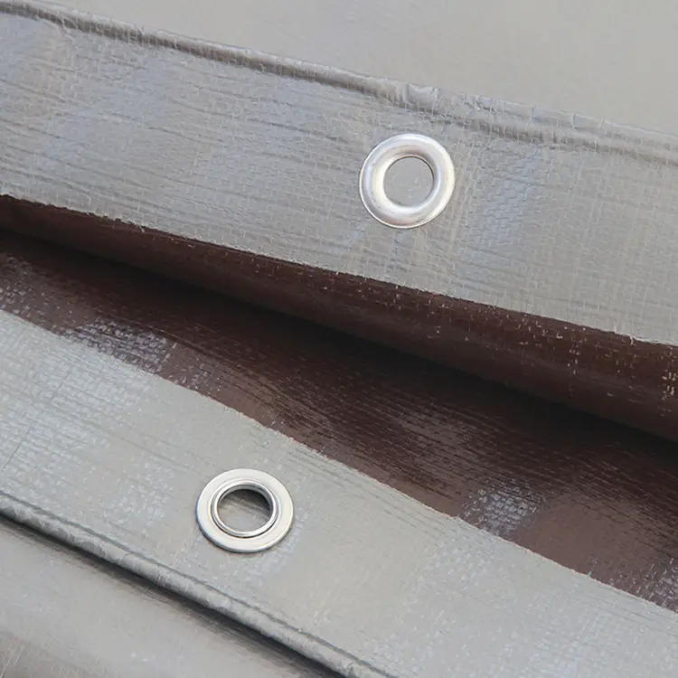 220g zilarrezko marroi pe tarpaulin